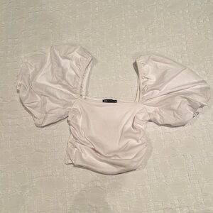 Puffy sleeved top form Zara with ruche on side